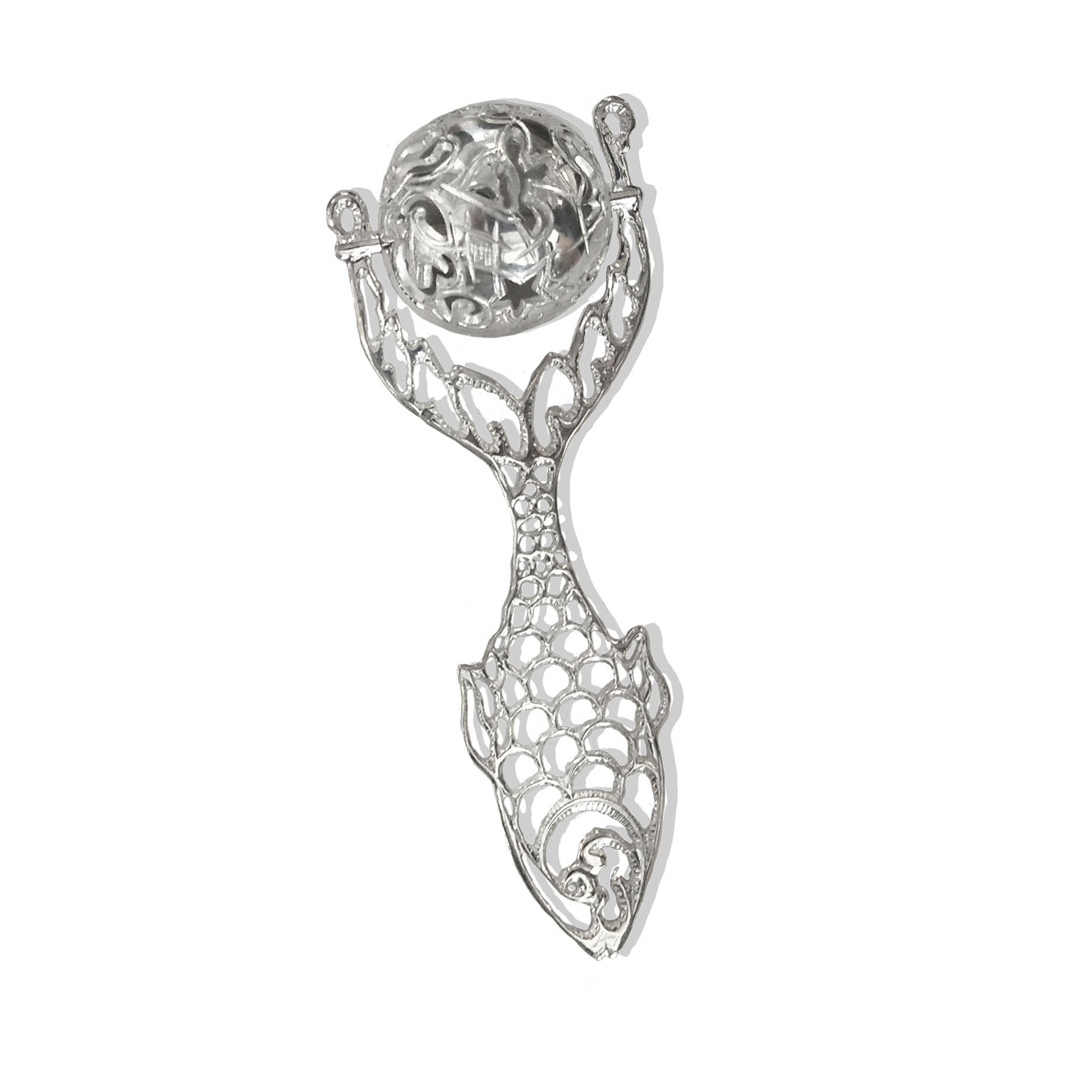 Rattle toy fish sterling silver artisan gifts